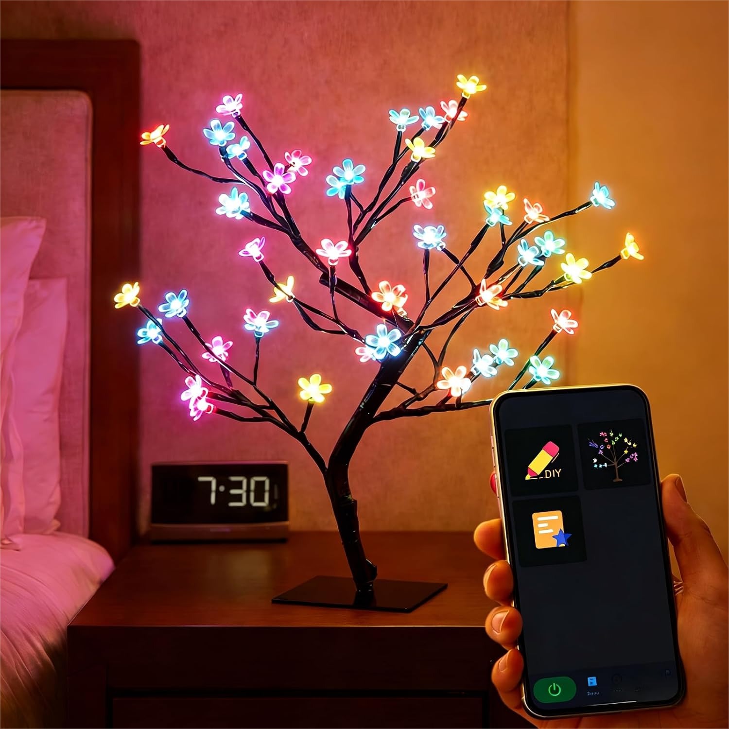 Home Decor App - Smart USB Cherry Blossom Tree Lamp