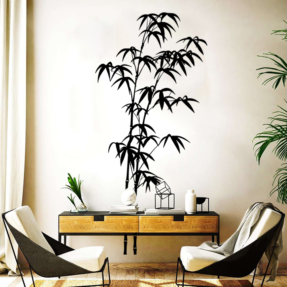 Home Decor Vinyl Flooring - Large Bamboo Tree Wall Sticker Bathroom