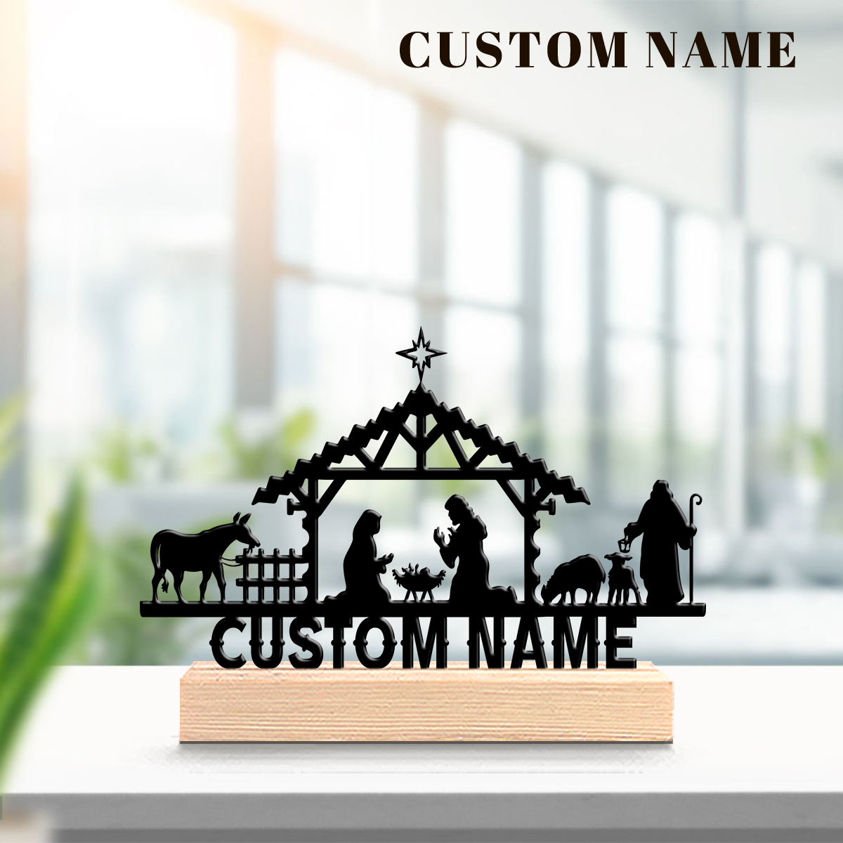 Home Decor Names - 1Pc Csutom Name Jesus's Bitrth Wooden