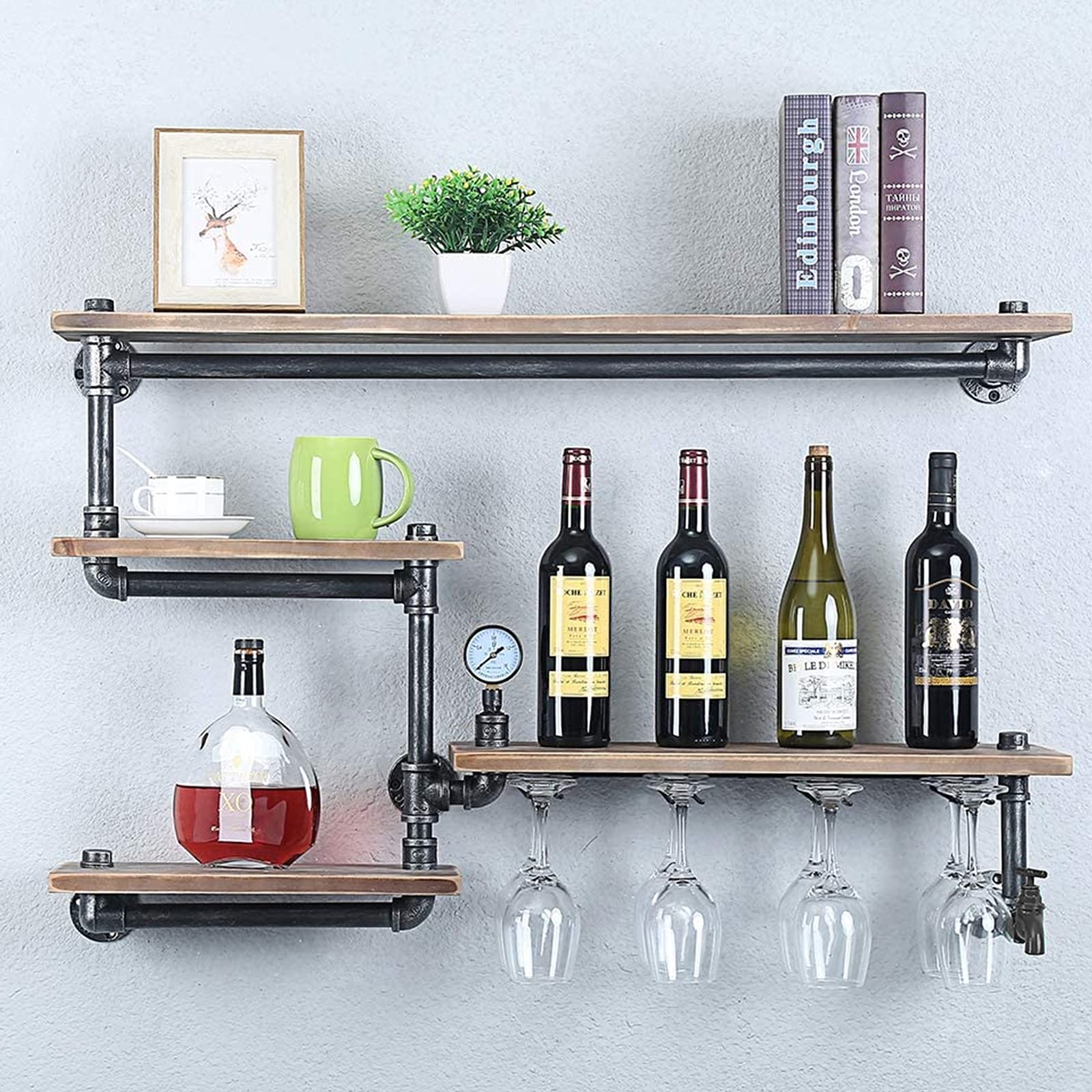 Floating Shelves - Tfcfl 39.37in Rustic Metal Floating Bar