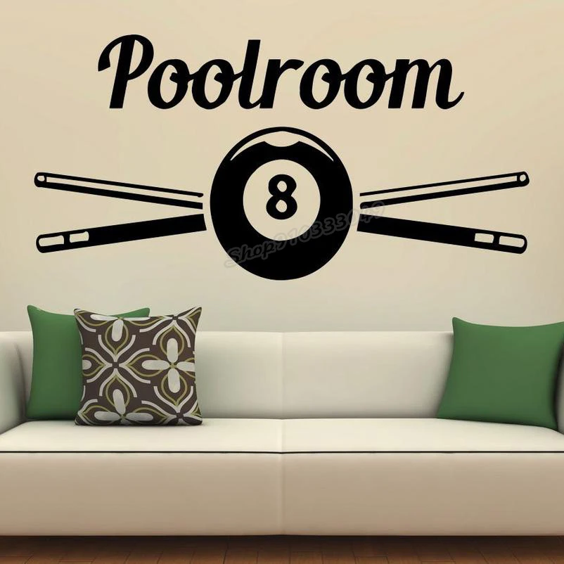 Home Decor Vinyl Flooring - Vinyl Decor Billiard Wall Decal Billiard
