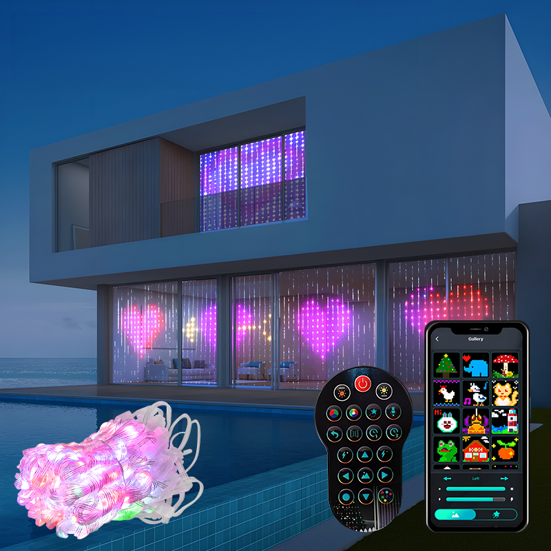 Home Decor App - 400LEDs RGBIC Smart Curtain Light Bluetooth