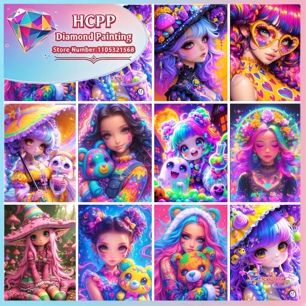 Home Decor Korea - Cartoon Girl Diamond Painting Kit Square