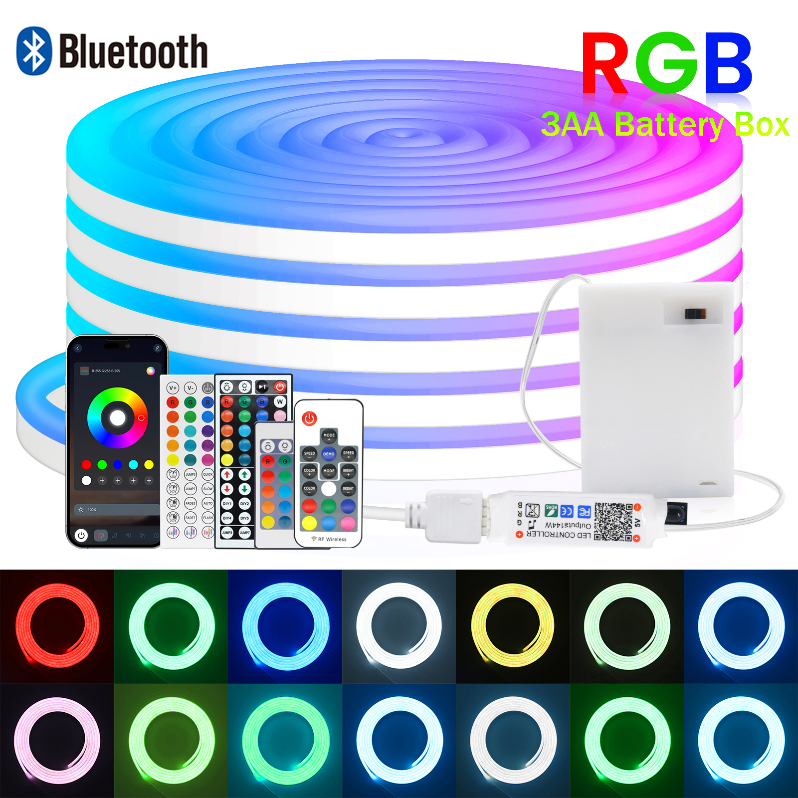 Home Decor App - 3AA Battery Box RGB Neon LED