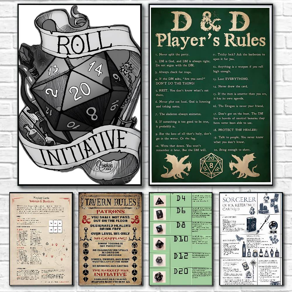 Home Decor Games Free - Reality Game D-Dungeon Rules Poster Canvas