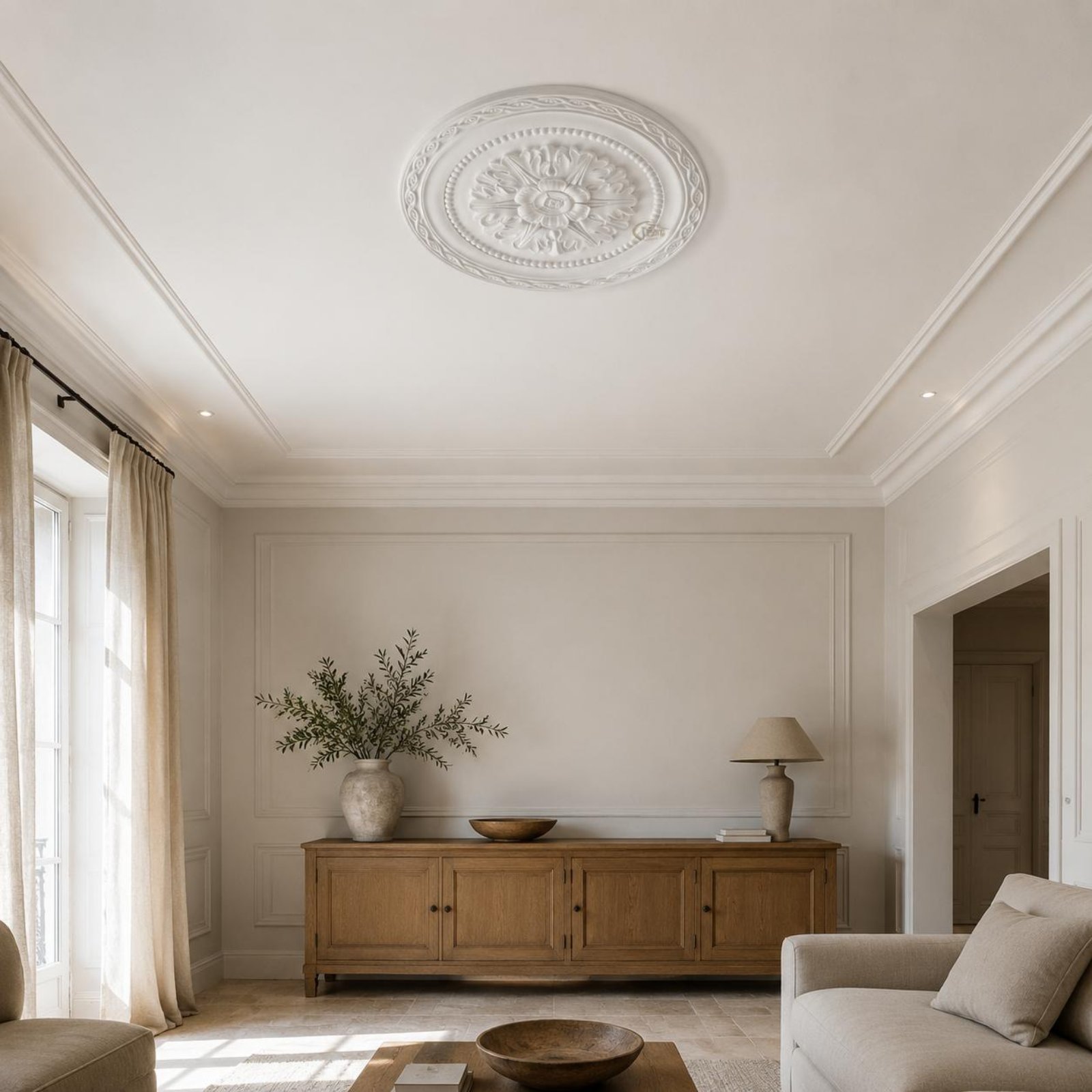 Home Decor In - Ceiling Medallion Lightweight PU Material Round
