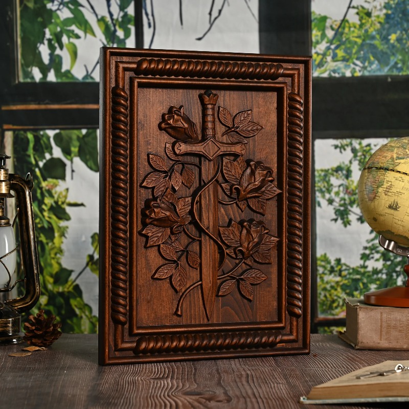 Vintage Solid Wood Carved Rose - Home Decor Vintage reseña y precio