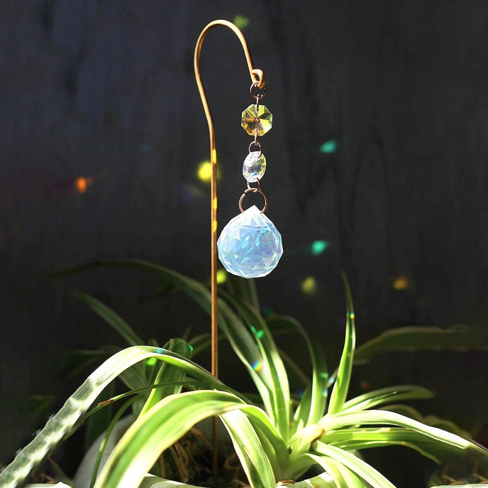 Reflective Crystal Garden Stak - Crystal Sun Catcher reseña y precio
