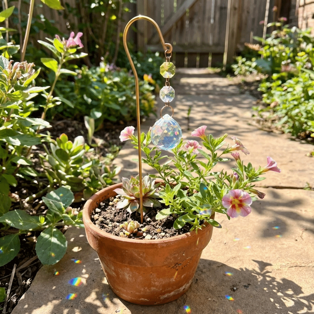 Reflective Crystal Garden Stak - Crystal Sun Catcher reseña y precio
