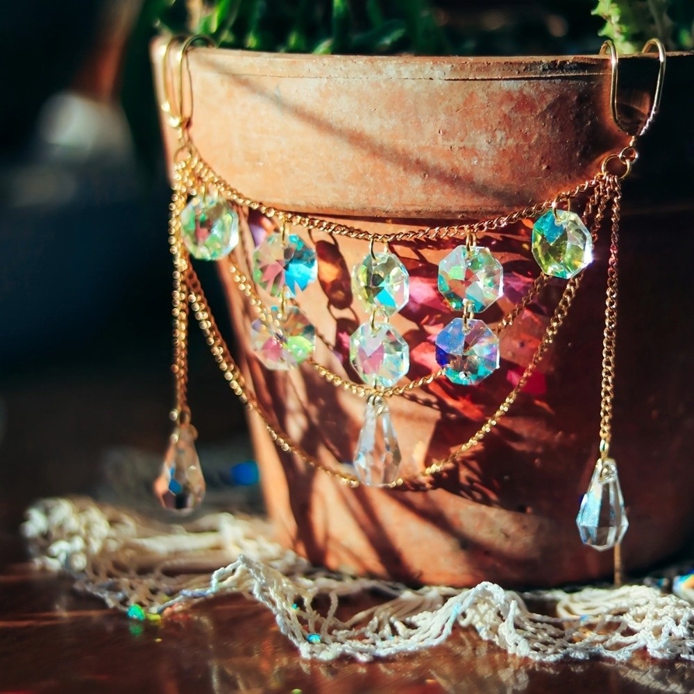 Reflective Crystal Garden Stak - Crystal Sun Catcher reseña y precio