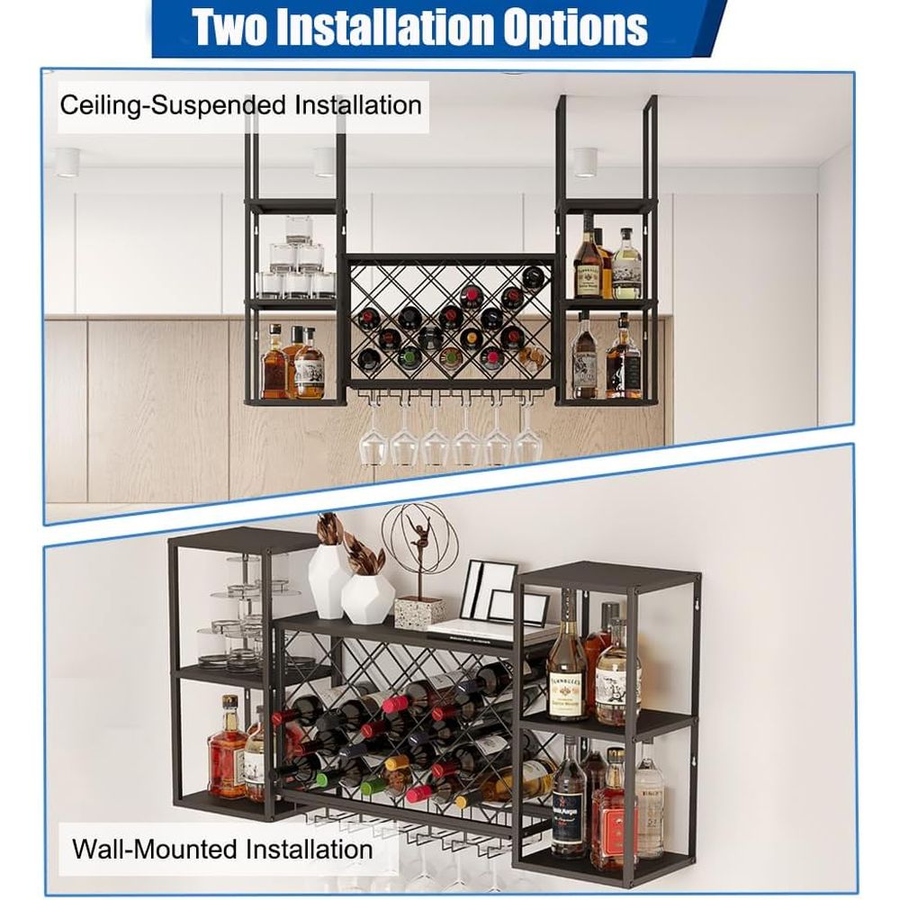 Wine Rack Wall Mounted, Dual I - Floating Shelves reseña y precio