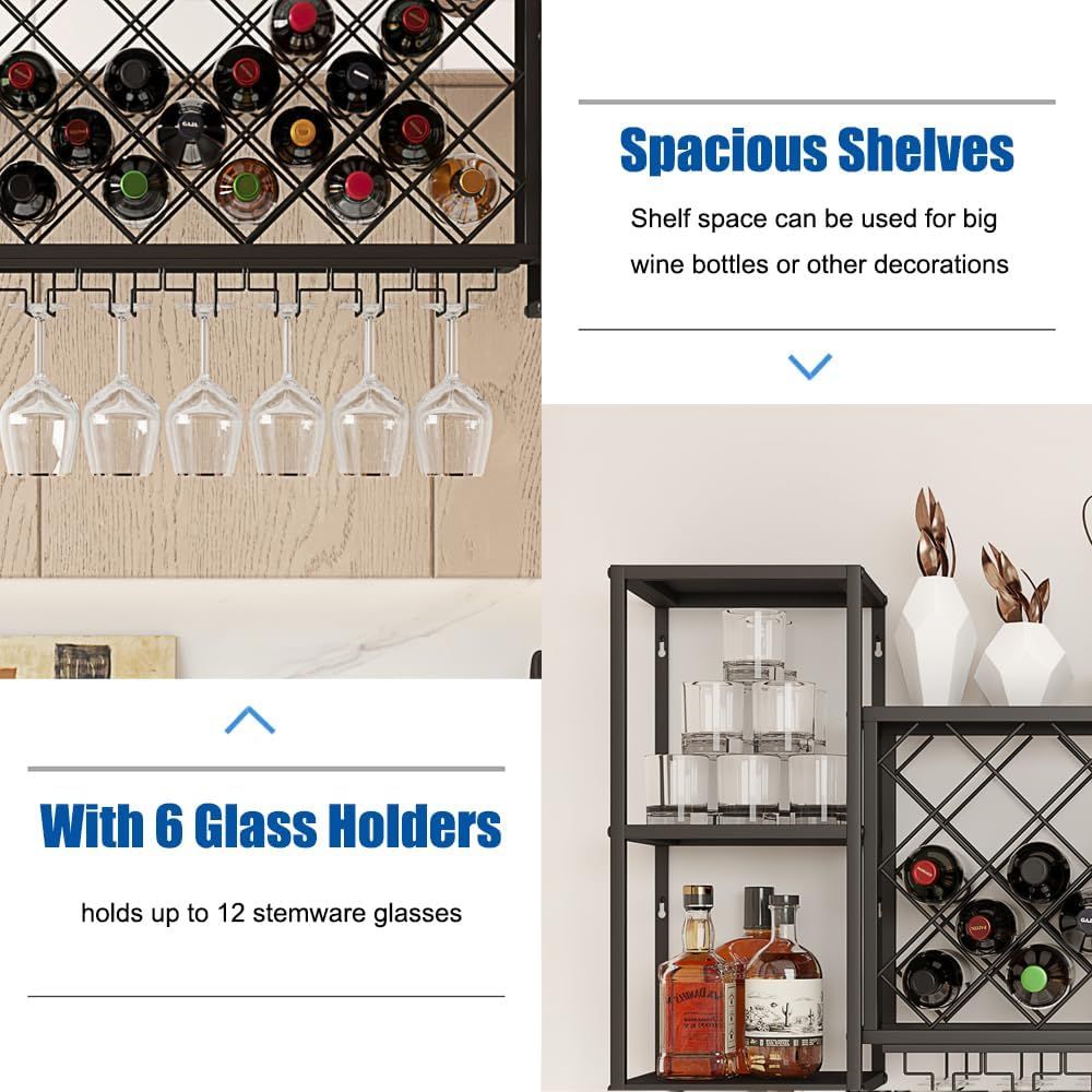 Wine Rack Wall Mounted, Dual I - Floating Shelves reseña y precio