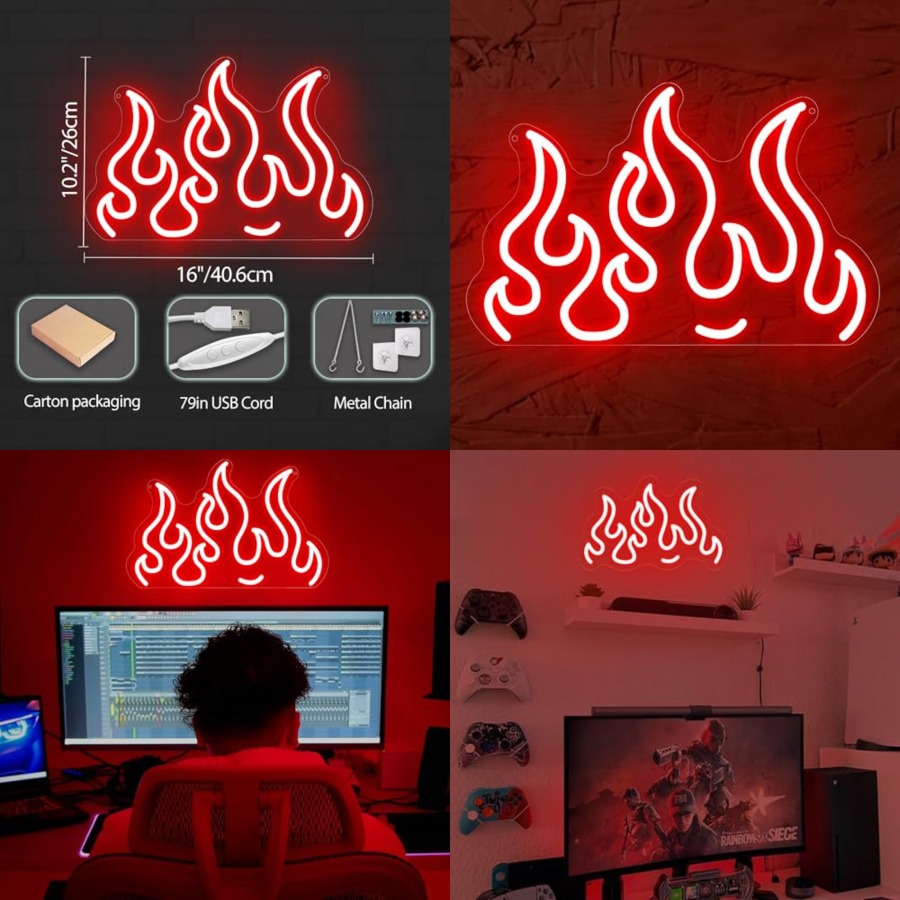 Neon Sign LED Wall Light for G - Home Decor Games Free reseña y precio
