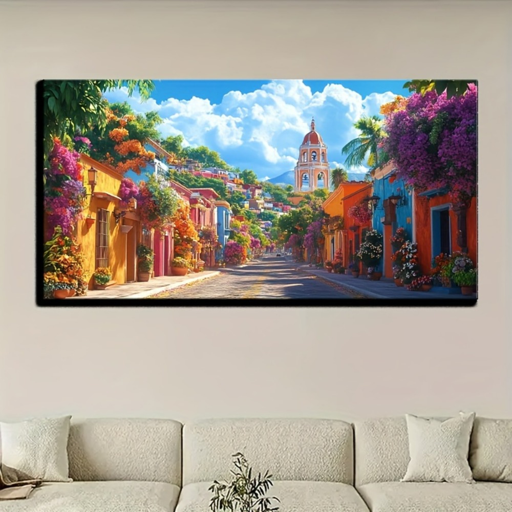 Mexican rural street Colorful  - Home Decor Frames reseña y precio