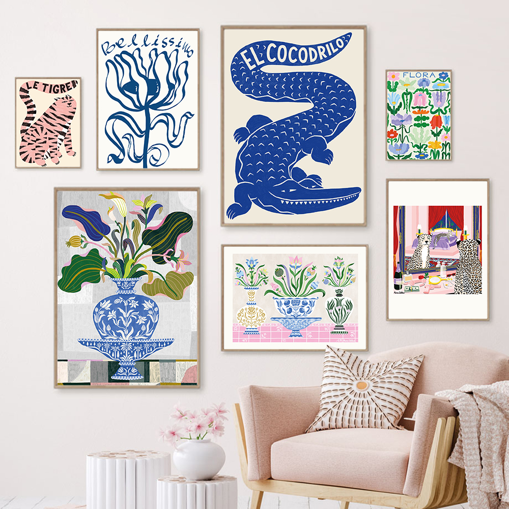 (2D canvas painting)  Le Tigre - Home Decor Vase reseña y precio