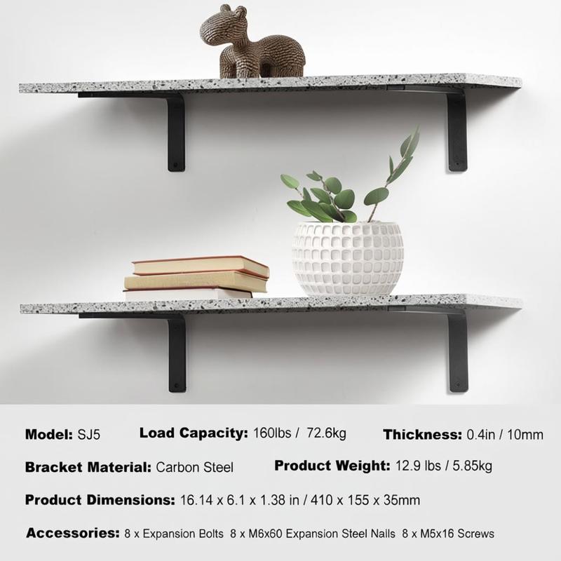 Shelf Bracket, 16 x 6 in 4 Pcs - Floating Shelves reseña y precio