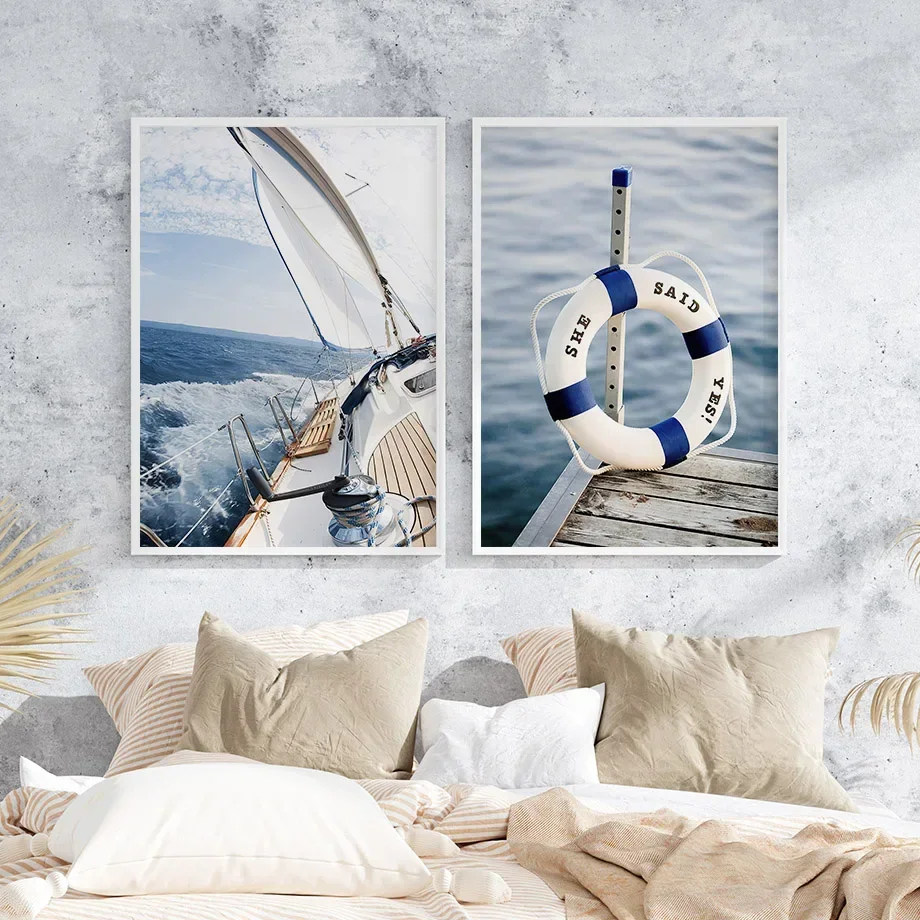 Blue Sea Sunshine Beach White  - Home Decor Vase reseña y precio