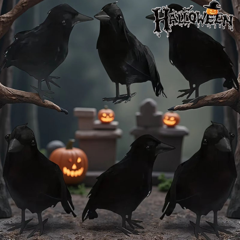 1PC Lifelike Black Crow Decor  - Home Decor Garden reseña y precio