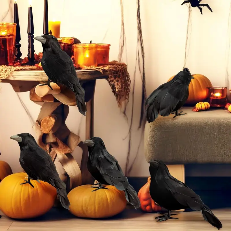 1PC Lifelike Black Crow Decor  - Home Decor Garden reseña y precio