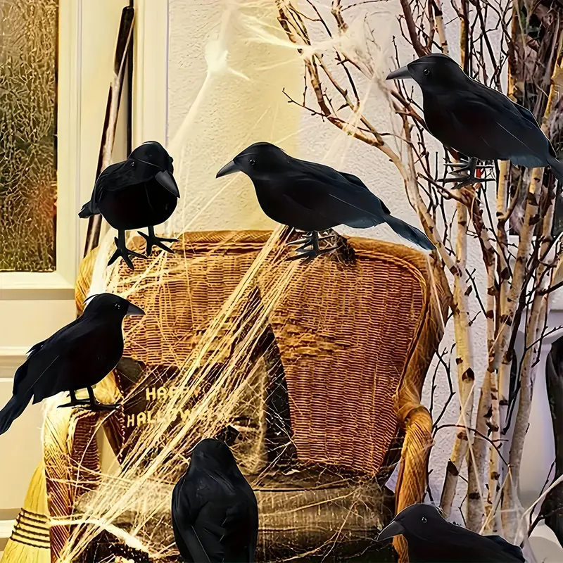 1PC Lifelike Black Crow Decor  - Home Decor Garden reseña y precio