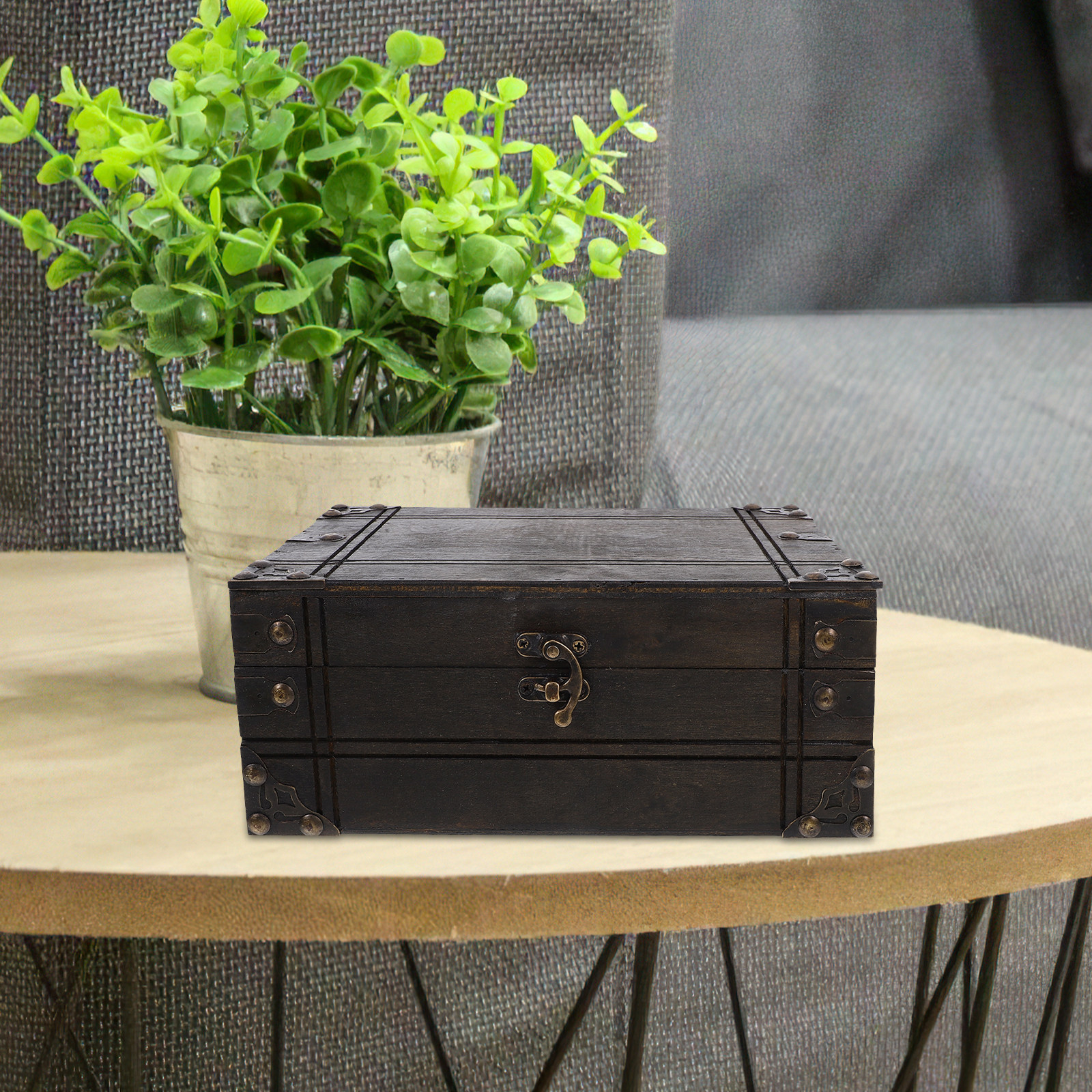 Vintage Wooden Treasure Box Re - Home Decor Vintage reseña y precio