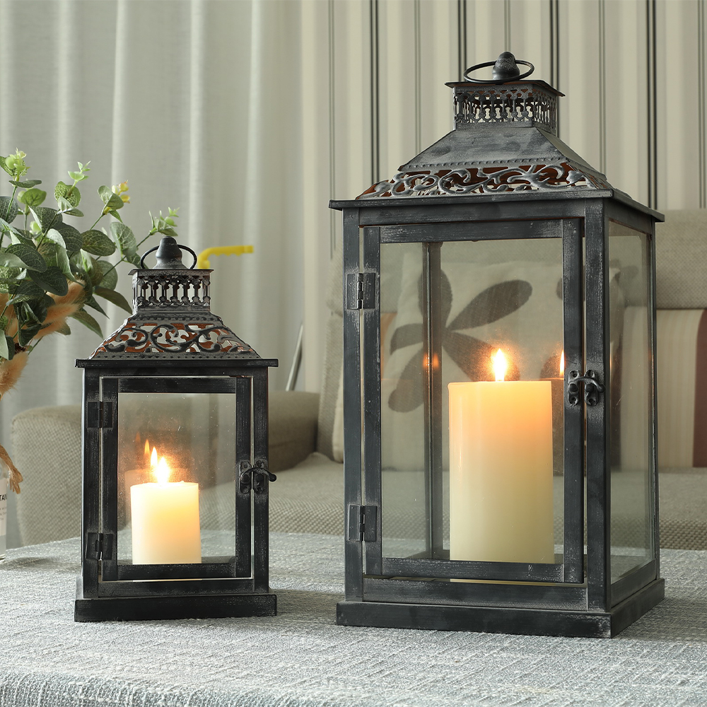 Set of Two Antique Grey Metal  - Home Decor Vintage reseña y precio
