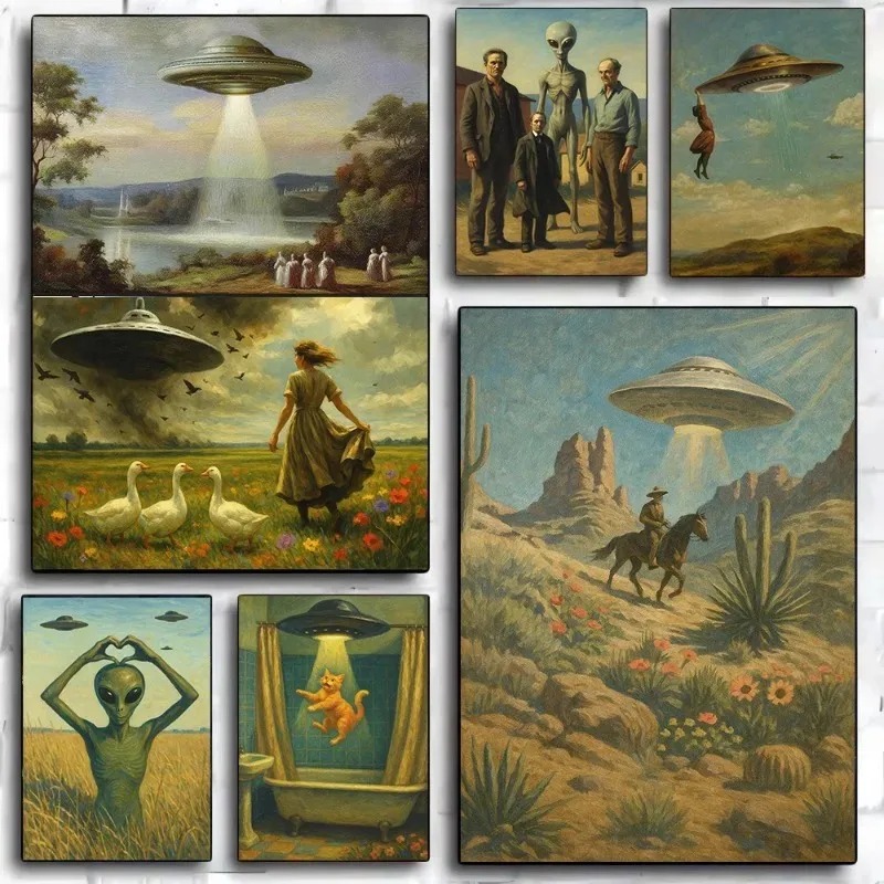 UFO Victorian Landscape Art Pr - Victory Home Decor reseña y precio