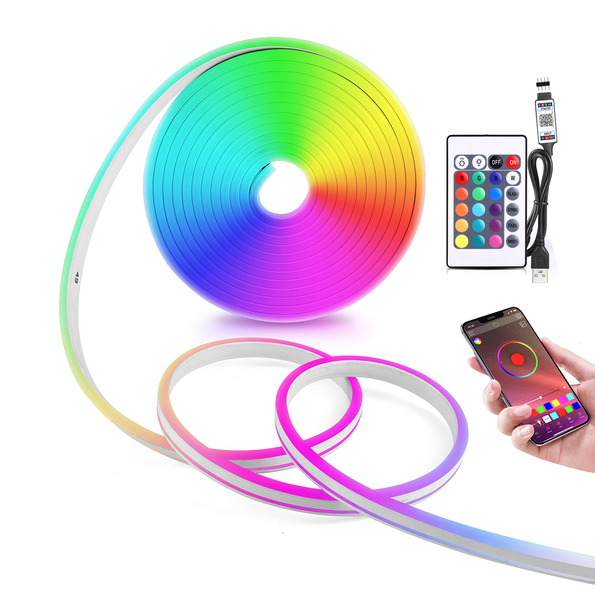 5V USB RGB Neon LED Strip Ligh - Home Decor App reseña y precio