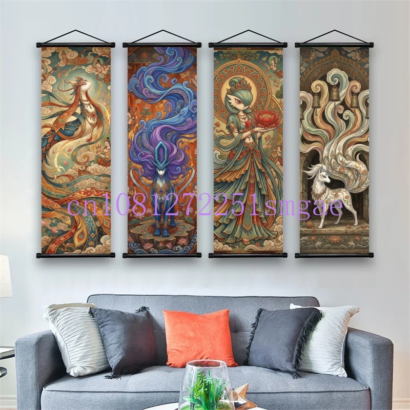 Pokemon Anime Poster Scroll Pa - Canvas Painting reseña y precio