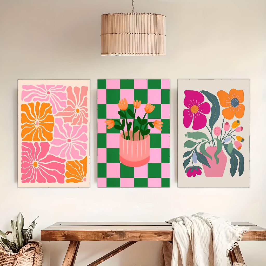 Vibrant Flowers and Vases Canv - Home Decor Vase reseña y precio