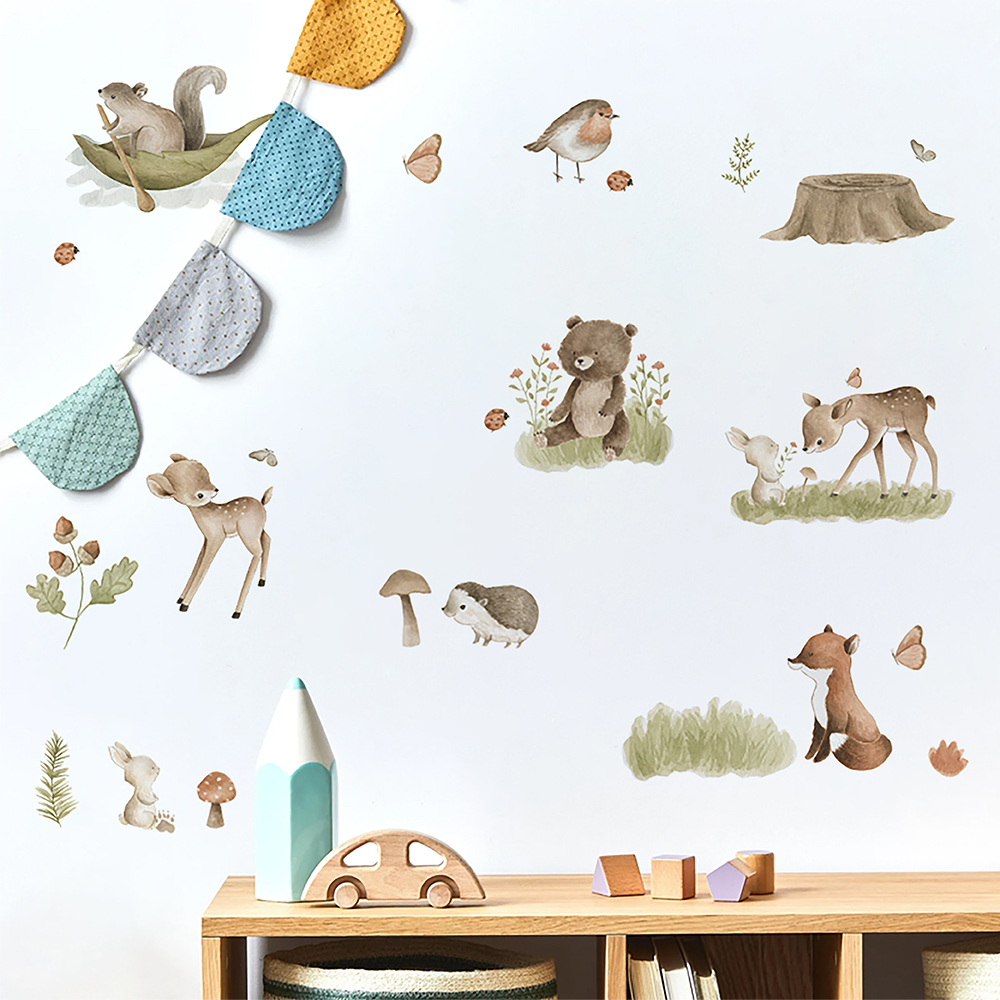 Nordic Forest Cartoon Wall Sti - Home Decor Vinyl Flooring reseña y precio