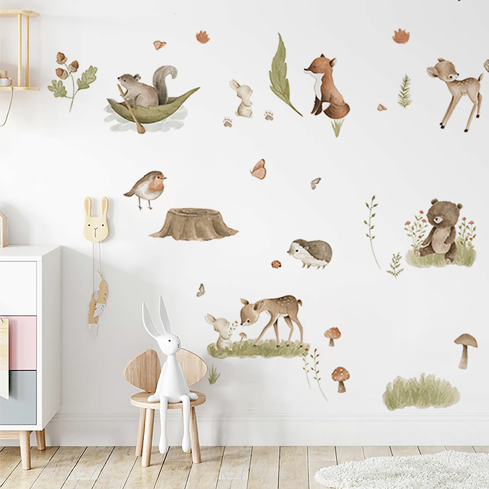Nordic Forest Cartoon Wall Sti - Home Decor Vinyl Flooring reseña y precio