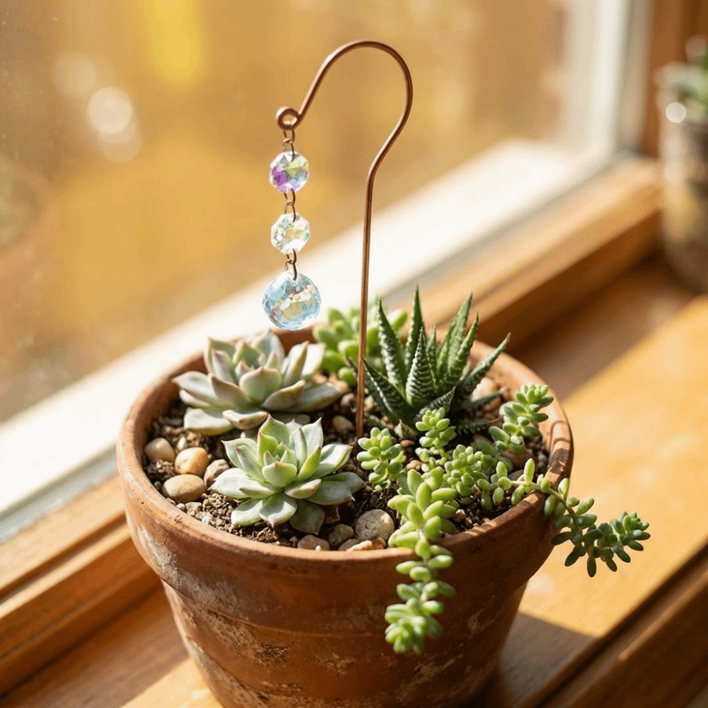 Reflective Crystal Garden Stak - Crystal Sun Catcher reseña y precio