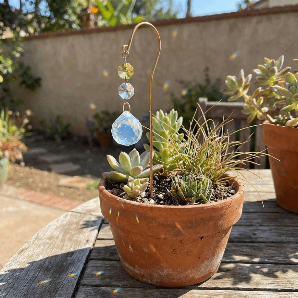 Reflective Crystal Garden Stak - Crystal Sun Catcher reseña y precio