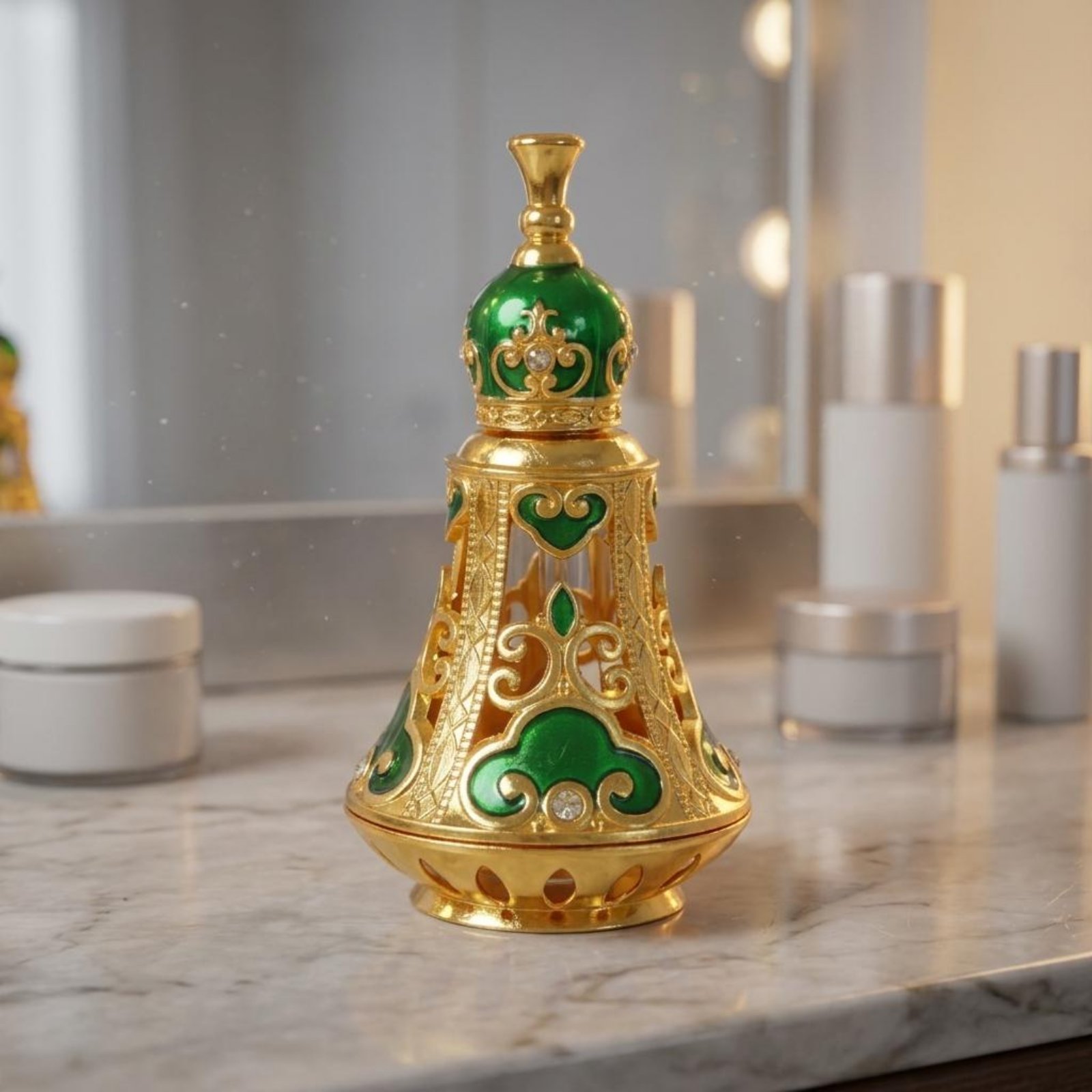 Ornate Perfume Bottle Faceted  - Home Decor Vintage reseña y precio