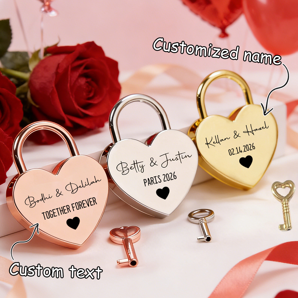 Custom Name Heart-Shaped Padlo - Home Decor Names reseña y precio