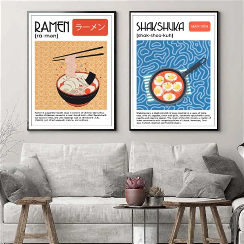 Asian Food Canvas Painting Pos - Home Decor Korea reseña y precio