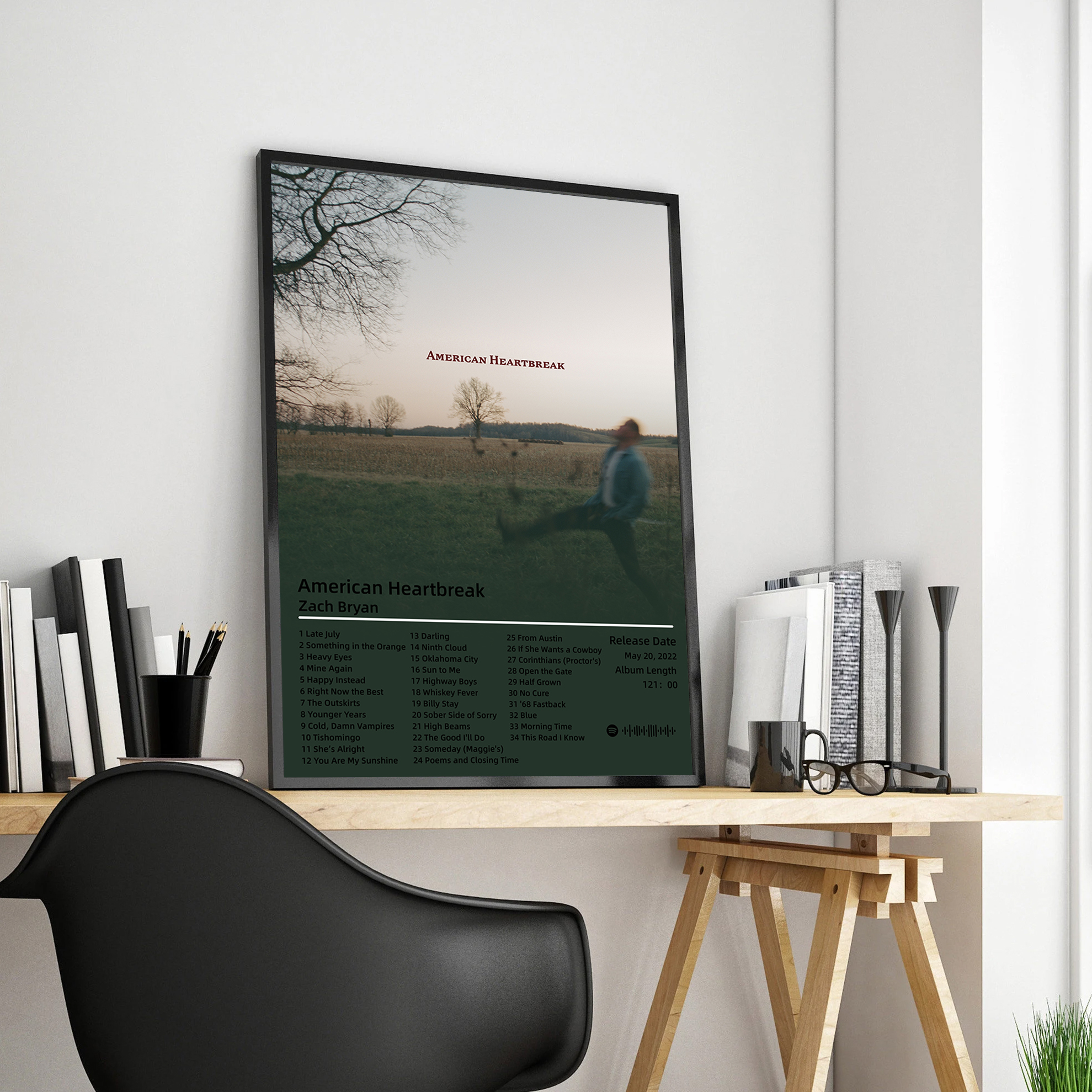 Pop Singer Zach Bryan Poster A - Home Decor Za reseña y precio