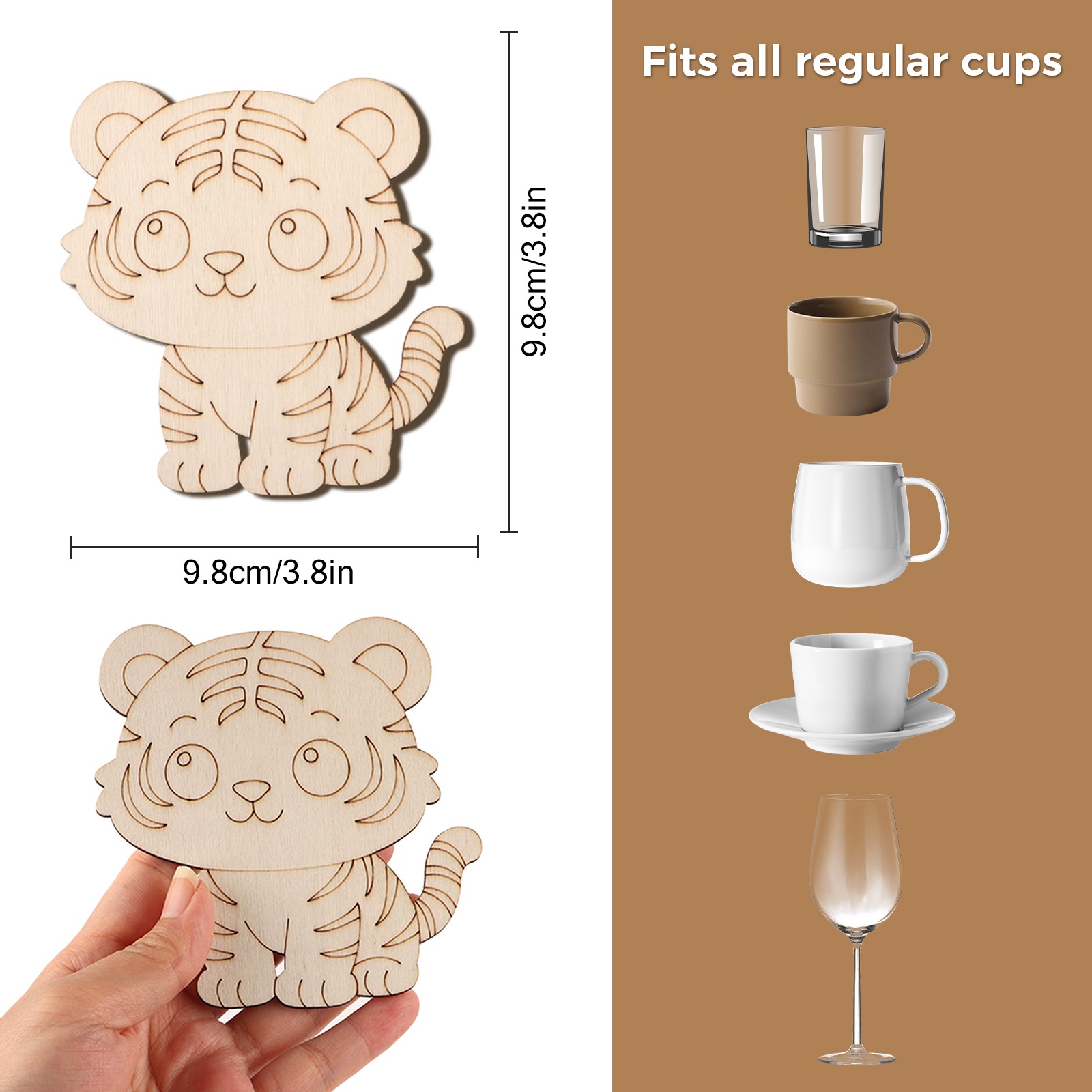 10 Pcs/set Tiger Animal Unfini - Home Decor In reseña y precio