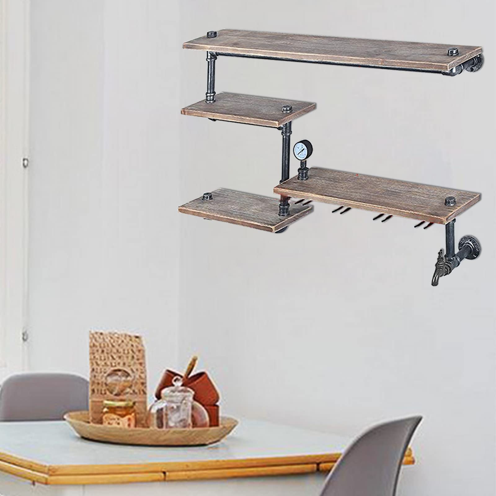 Tfcfl 39.37in Rustic Metal Flo - Floating Shelves reseña y precio