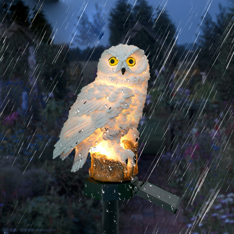 Solar Owl Statue Garden Light  - Home Decor Garden reseña y precio