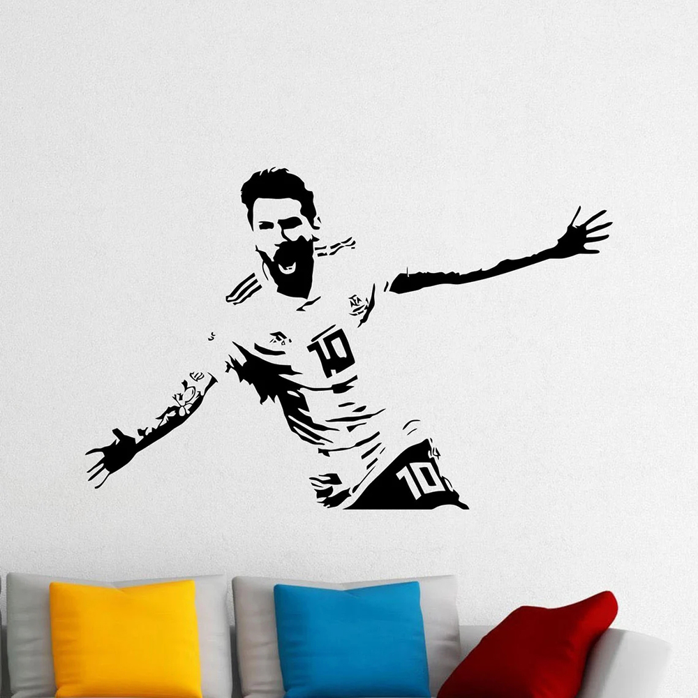 Messi Wall Decal Vinyl Sticker - Home Decor Vinyl Flooring reseña y precio