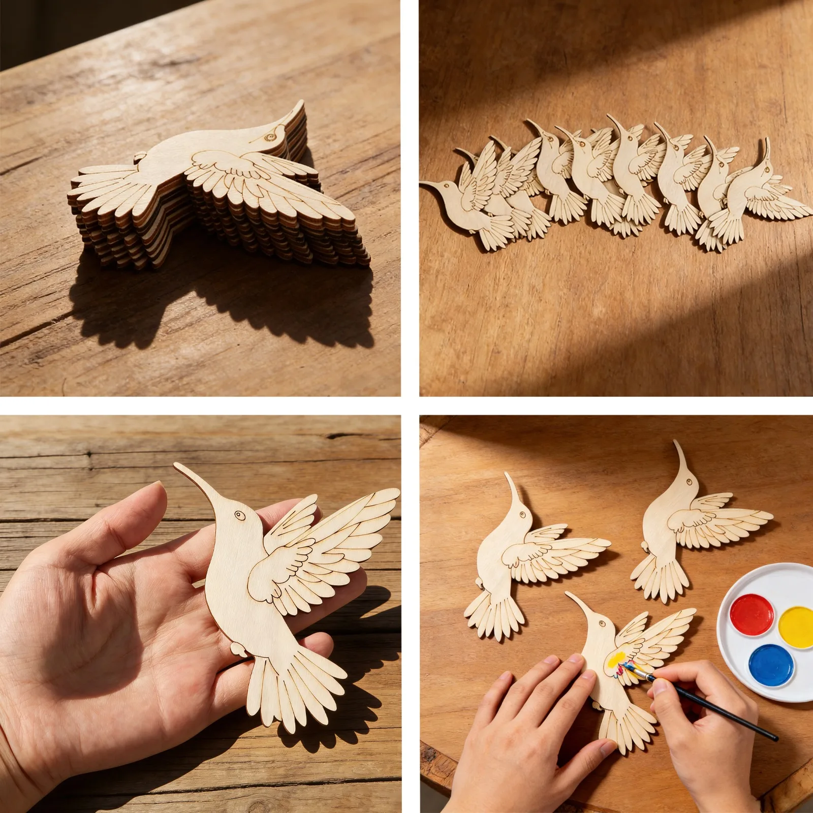 10pcs Unfinished Wood Animal B - Home Decor In reseña y precio