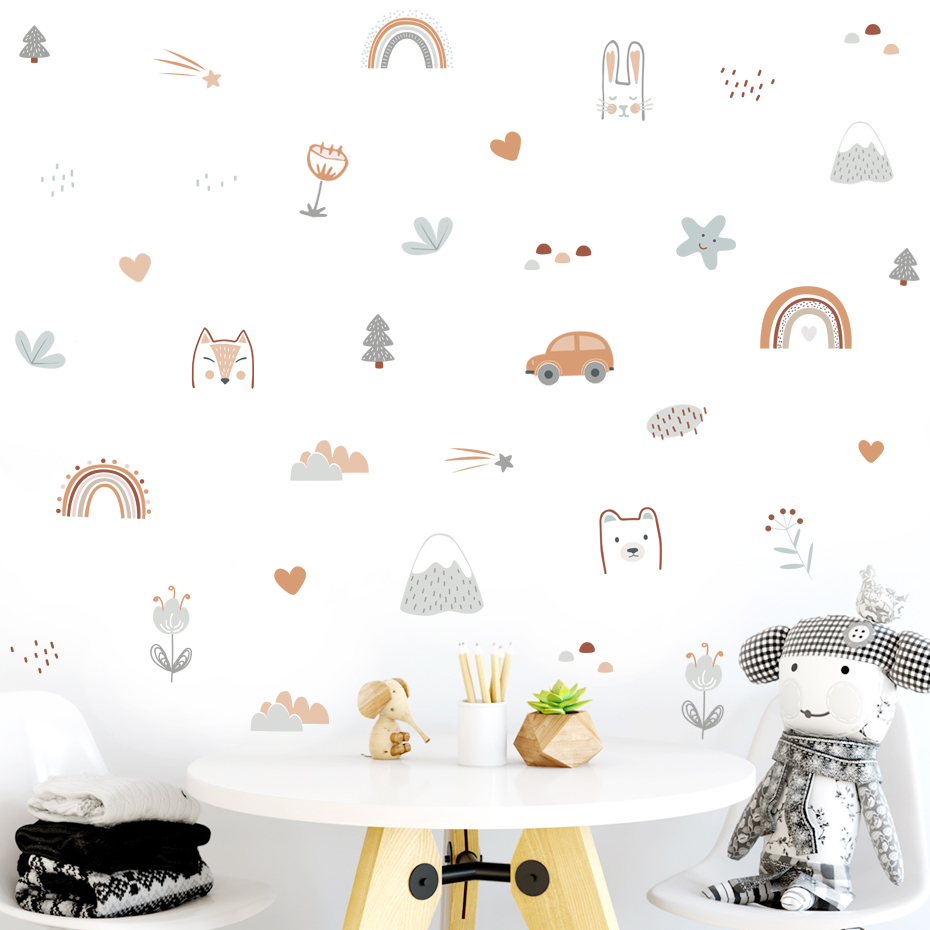 Cartoon Rainbow Animals Faces  - Home Decor Vinyl Flooring reseña y precio