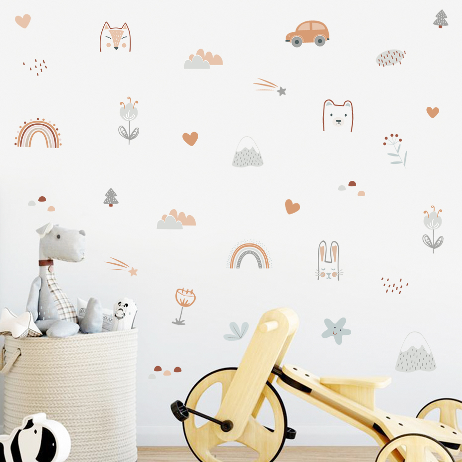 Cartoon Rainbow Animals Faces  - Home Decor Vinyl Flooring reseña y precio