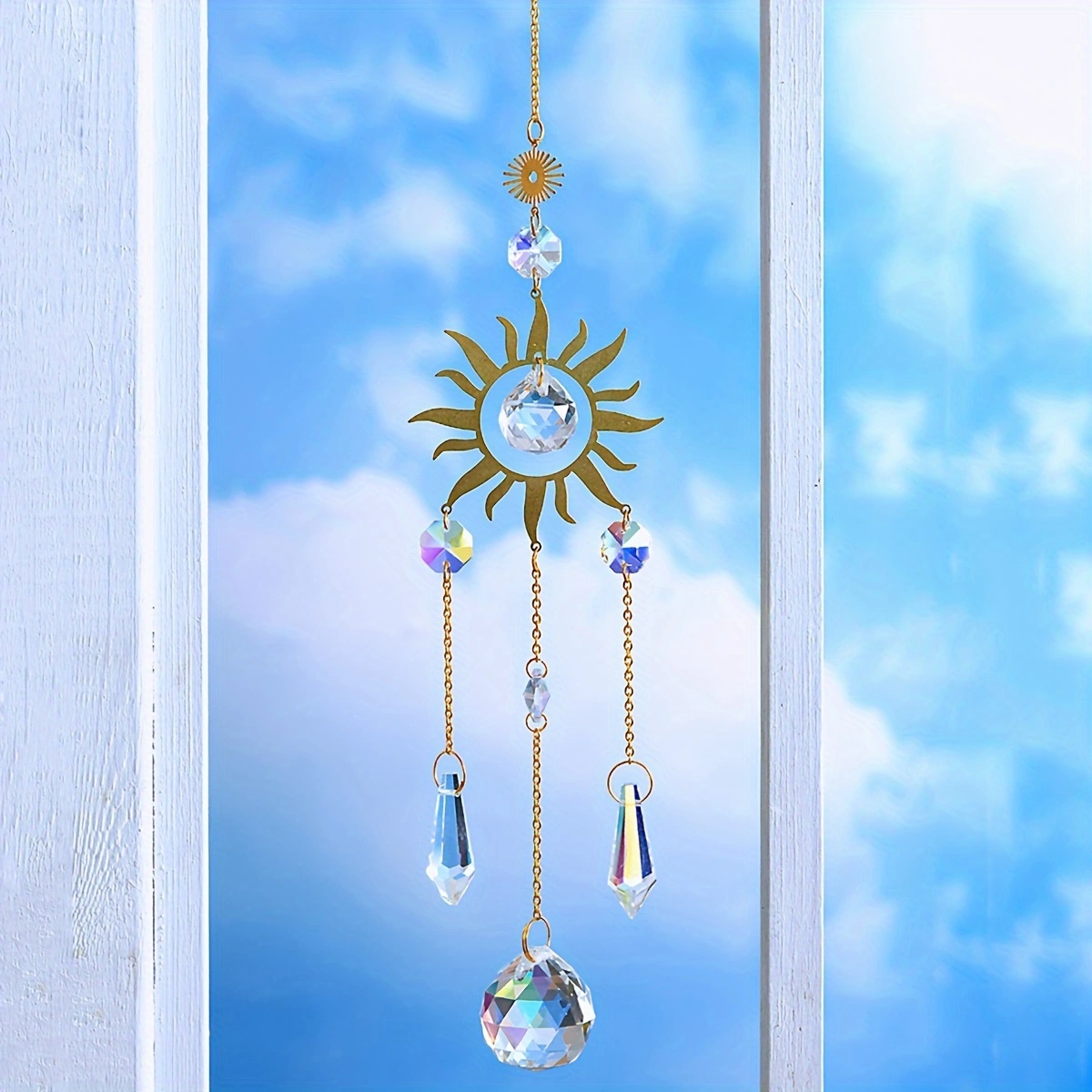 1pc metal sun pendant handmade - Crystal Sun Catcher reseña y precio