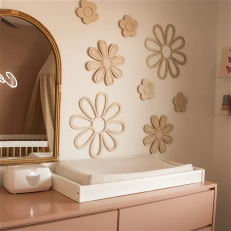 Ins Wooden Daisy Wall Flowers  - Home Decor Korea reseña y precio