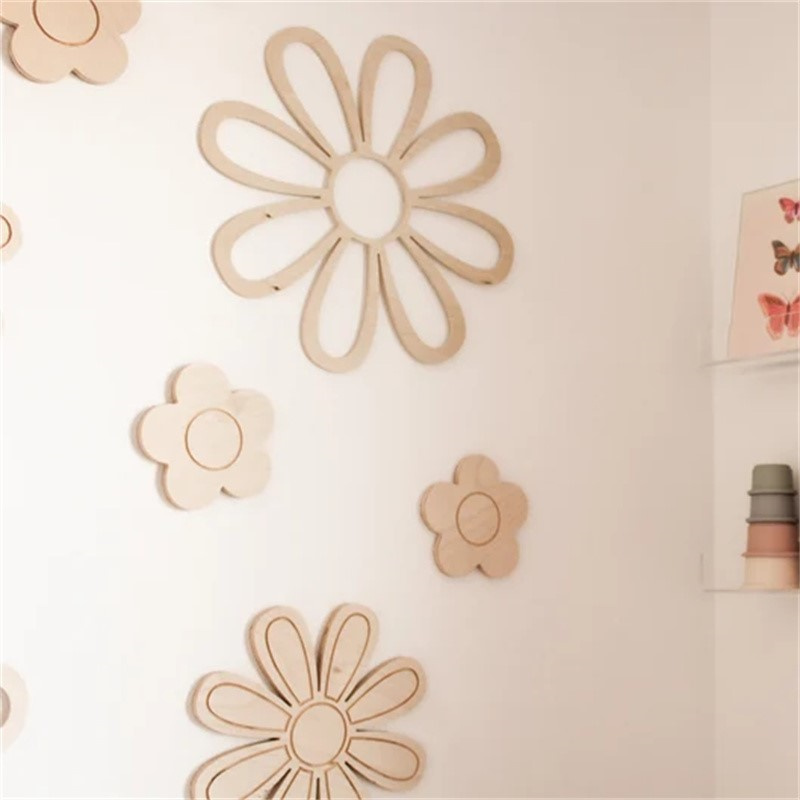Ins Wooden Daisy Wall Flowers  - Home Decor Korea reseña y precio