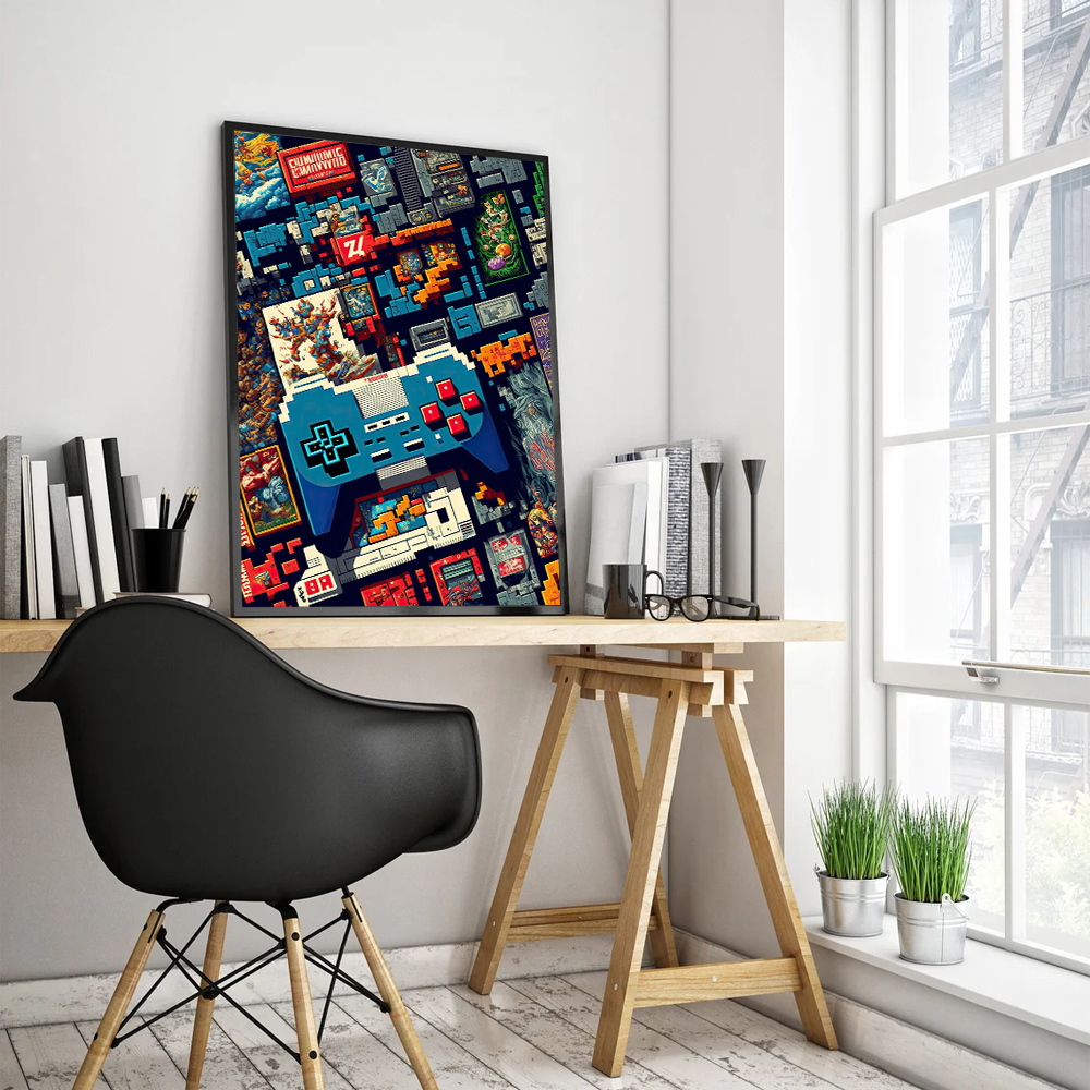 Pixel Gaming Game Boy Poster C - Home Decor Za reseña y precio