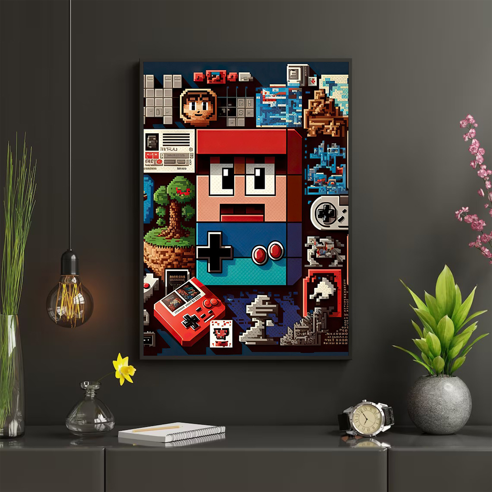 Pixel Gaming Game Boy Poster C - Home Decor Za reseña y precio